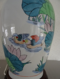Lampvoet - Chinees - bloemen - vintage - VERKOCHT