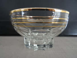 Vintage glazen schaaltjes / gouden randje- Hollywood regency - VERKOCHT