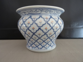 Blauw/wit bloempotje - Thailand - VERKOCHT