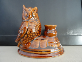 Kandelaar - vintage - uil - keramiek - VERKOCHT