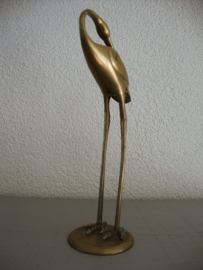Vintage messing - koper kraanvogel - ooievaar - VERKOCHT