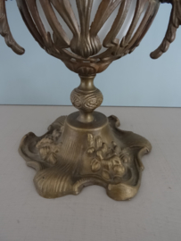 Oude olielamp - wit glas - VERKOCHT