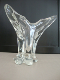 Vintage glazen vaas - dik glas - VERKOCHT