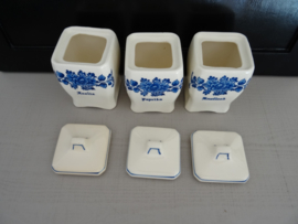 Kruidenpotjes - blauw-wit - VERKOCHT