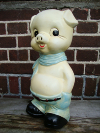 Grote spaarpot - vintage - biggetje / varken / stripfiguur - VERKOCHT