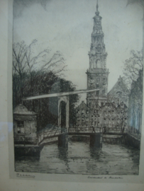 Oude prent Amsterdam - VERKOCHT