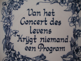 Spreuktegel - 'Van het concert des levens..' - VERKOCHT