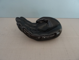 Schaaltje hand - vintage - zwart - VERKOCHT
