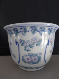 Bloempot Chinees - vintage - pastelkleuren - VERKOCHT
