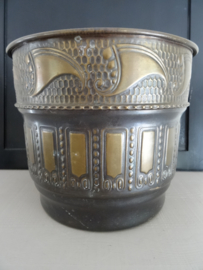 Bloempot - vintage - koper/messing - VERKOCHT