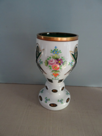 Glas Uberfang - overlay glas - Boheems - groen - VERKOCHT