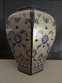 Dekselpot - donkerblauw/goud - VERKOCHT