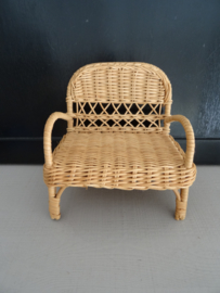 Vintage bankje - rotan - miniatuur - VERKOCHT