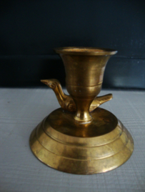 Kandelaar - vogel - koper of messing - VERKOCHT