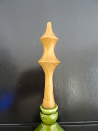 Tafelbel - groen aardewerk met hout - VERKOCHT