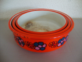 Vintage emaille schaaltjes - Brabantia - oranje - VERKOCHT