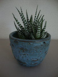 Vintage bloempotje blauw - VERKOCHT