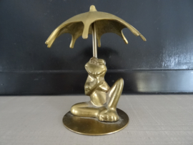 Vintage - kikker - koper of messing - VERKOCHT