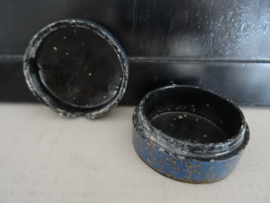 Papier mache lakdoosje - blauw/goud - VERKOCHT