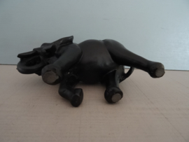 Beeldje olifant - kunststof zwart