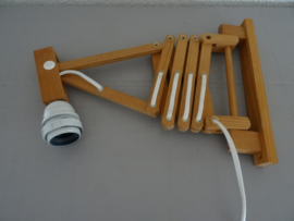 Schaarlamp - hout - vintage - VERKOCHT