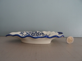 Schaaltje Delfts blauw - in de vorm van een blad - VERKOCHT