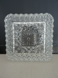 Vintage plafonniere - glas - vierkant - VERKOCHT