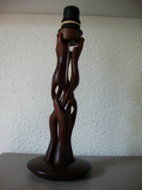 Vintage tafellamp - hout - VERKOCHT
