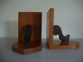 Vintage houten boekensteunen - VERKOCHT