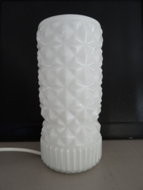 Vintage lampje - wit - glas - VERKOCHT