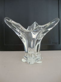 Vintage glazen vaas - dik glas - VERKOCHT