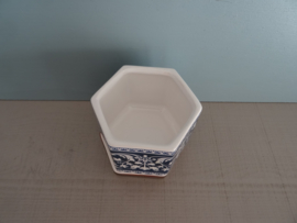 Bloempotje blauw wit - VERKOCHT
