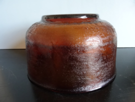 Vintage schaal - glas - oker - VERKOCHT