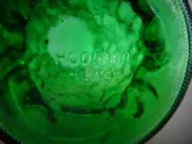 Vaas - groen glas - Hosier glas - vintage - VERKOCHT