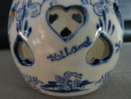 Waxinelichtjes Delfts blauw - set van 2 - Handpainted - VERKOCHT