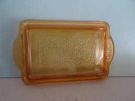 Botervloot - amber - glas - VERKOCHT