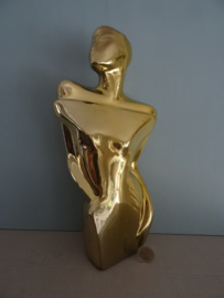Vintage beeld - vrouw -  goudkleurig - VERKOCHT