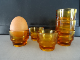 Eierdopjes - glas - amber - VERKOCHT