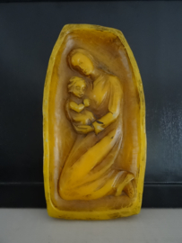 Wanddecoratie Moeder en kind - Handwerk - gemaakt in kaarsvet