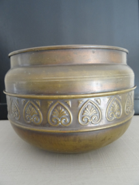 Vintage bloempot - koper of messing - VERKOCHT