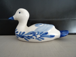 Beeldje eend - Delfts blauw - handpainted -  VERKOCHT