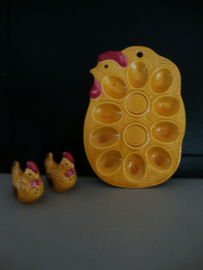 Vintage eierschaal - peper- en zoutstel - kip - VERKOCHT