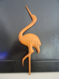 Houten vogel - kraanvogel - VERKOCHT