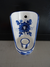 Muurkandelaar - blauw wit - keramiek - VERKOCHT
