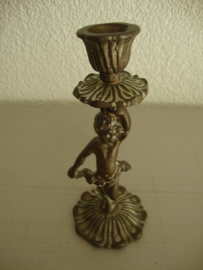 Koperen kandelaar putti - VERKOCHT