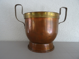Koperen of messing pot - bloempot - VERKOCHT