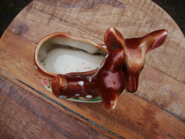 Vintage bloempotje beeldje hertjes - VERKOCHT