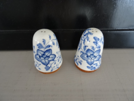 Peper- en zoutstel - blauw/wit - VERKOCHT
