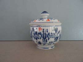 Dekselpotje - blauw/wit/rood - VERKOCHT