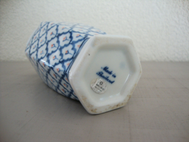 Vaasje blauw/wit - VERKOCHT